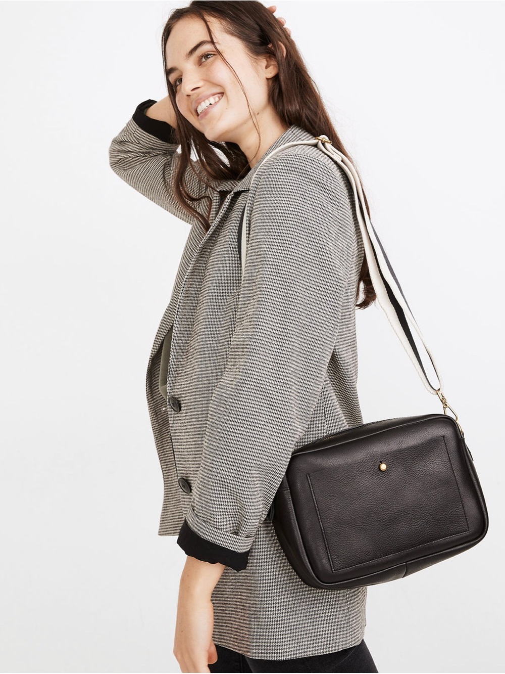Madewell Leather The Large Transport Camera Bag with 2 straps